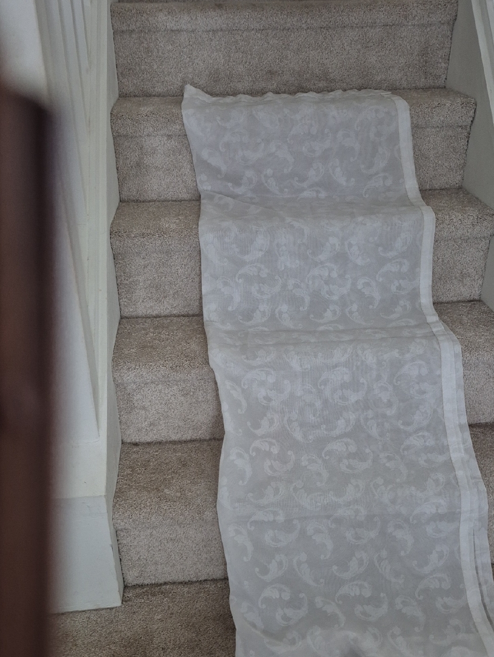 White Semi Sheer Jacquard Curtain Panel 42x64